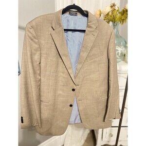 Tommy Hilfiger Blazer Men 48L Wool Sport Coat Tan Beige Suit Jacket‎